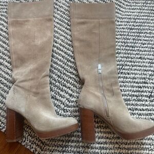 Michael kors size 5 taupe knee high boots
